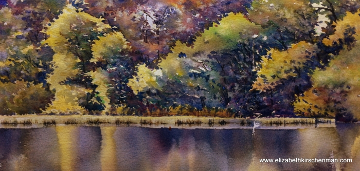 Swan's Rest - ultramarine, 2014, watercolour, 7x14.5 ins., sold